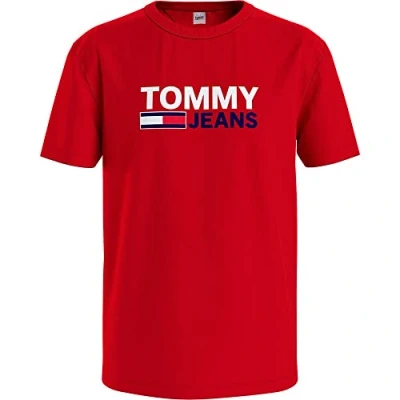 Imagen de Tommy Jeans TJM REG CORP LOGO TEE DM0DM15379, Camiseta, Hombre, Deep Crimson, XS