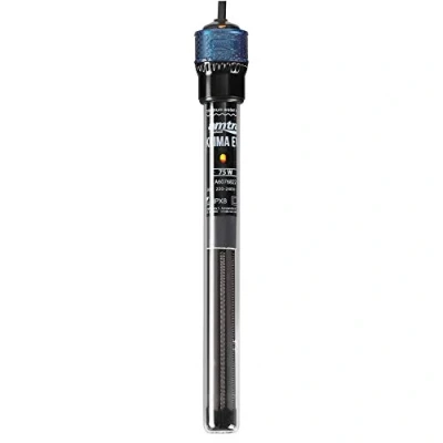Imagen de Amtra Klima EVO Calentador automático para acuarios de hasta 75 litros, Ajustable 18 a 34 Grados, Tubo Cuarzo irrompible, con ventosas, Potencia W
