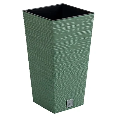 Imagen de Macetero color verde tierra, con depósito, colección FURU, de 34,5 x 66 cm, capacidad 24 L.