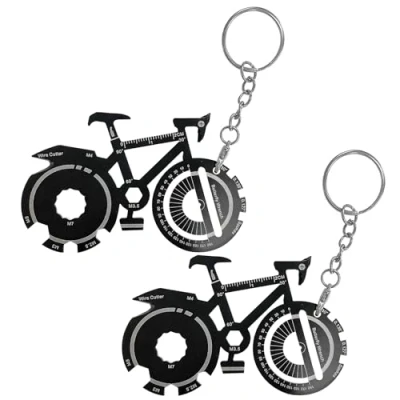 Imagen de 2 abridores de botellas bicicleta, abrebotellas, abrebotellas acero inoxidable, vino, llavero multifuncional, regalo personalizado creativo (negro)