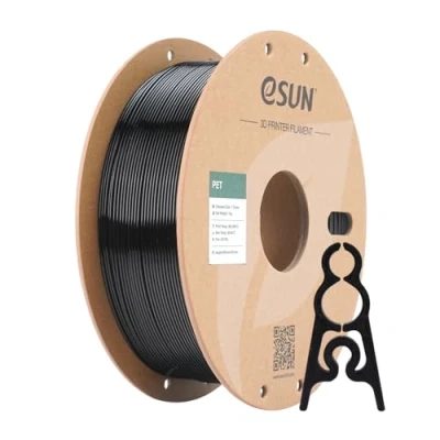 Imagen de eSUN PET Filament 1.75mm, Filamento de Alta Dureza, Carrete 1KG (2.2 LBS) para Impresión 3D Impresoras 3D,Negro