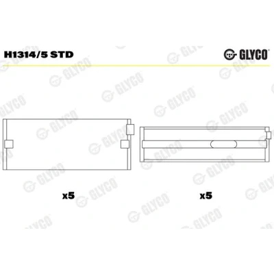 Imagen de GLYCO H1314/5 STD Cojinete de cigüeñal SEAT: Leon II Hatchback, Altea XL, Ibiza 4 Sportcoupe, AUDI: A3 Sportback, VOLKSWAGEN: GOLF 6