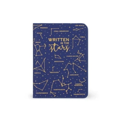 Imagen de Legami Soporte para Pasaporte Azul, Billetera de Viaje, Funda Pasaporte, 1 Bolsillo 4 Bolsillos Tarjetas, protección RFID, 10,5 x 14 cm, Tema Stars,