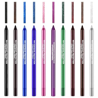 Imagen de Dokeno 10 Colores Waterproof EyeLiner, Eyeliner Mate Larga Duración Delineador de Ojos Resistente Al Agua Y Antimanchas para Cosplay, Colorido Women Eye Liner Make up Set
