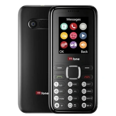 Imagen de TTfone TT150 Celular Básico Libre con Bluetooth, Batería de Larga Duración, Dual SIM Cámara y Juegos, Fácil Usar, Robusto Ligero (Negro, Cable USB)