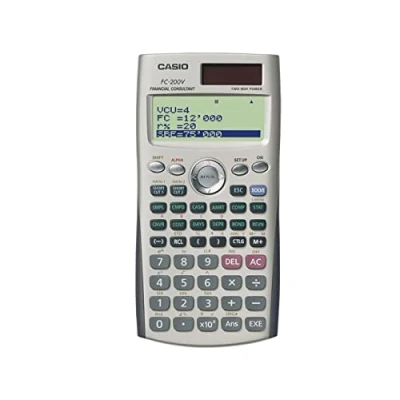 Imagen de Casio FC 200V Calculadora financiera, 12.2 x 80 161 mm, dorado