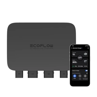 Imagen de Cargador Mediante alternado EcoFlow de 800W, CC rápido Tipo 3 en 1 para estación energía portátil, mantenedor vehículo batería y Dispositivo Arranque, Carga 1kWh 1,26 Horas