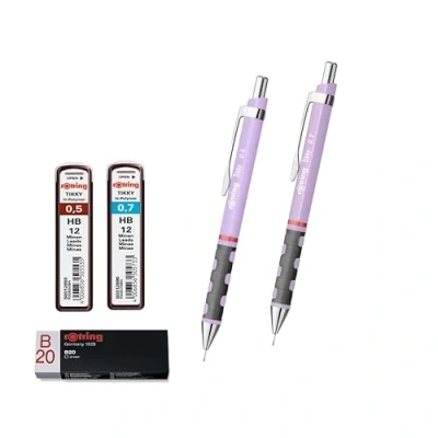 Imagen de rOtring Tikky Juego de portaminas Recambios 0,7 mm, 0,5 mm Orquídea Bloom Eraser