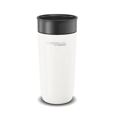 Imagen de TC DAILY DRINKING MUG 0,36L, blanco, vaso térmico de acero inoxidable, 6 horas calor / 12 frío, absolutamente a prueba fugas, para la universidad, oficina, por THERMOS