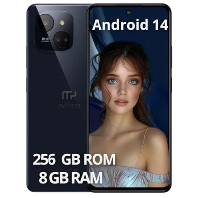 Imagen de Limitiertes schlankes und Elegantes Smartphone NFC Funktion ohne Vertrag myPhone N23 Plus 5G Midnight Blue + Akku 5000mah Kamera 50mpx, FHD+ Display 256 GB, bis zu16GB RAM Android 14. 6&#039;78 Zoll