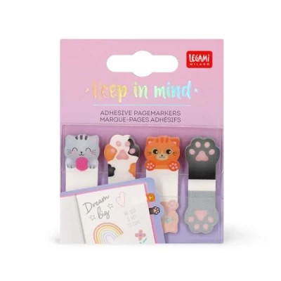Imagen de Legami PageMarkers Pegatinas Keep in Mind, 80 (20 x 4), Escribibles y Removibles, Tema Kitty, 7 5.5 cm