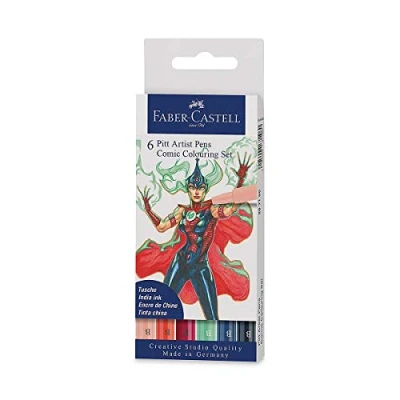 Imagen de Faber Castell 267196 Pluma fuente (Beige, Azul, Verde, Indigo, Rosa, Rojo, Multicolor, Tinta a base de pigmentos, Papel, 6 pieza(s), Ampolla)