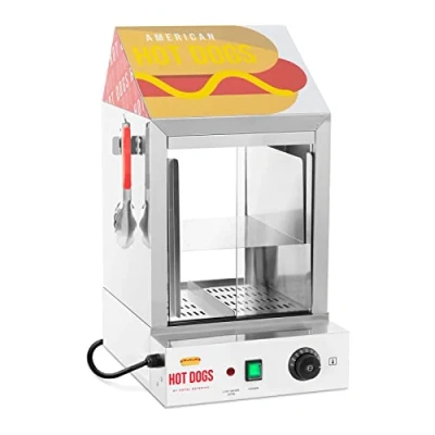 Imagen de Royal Catering Asador De salchichas Máquina Para Perritos Calientes RCHW 1000H (100 y 25 panecillos, Potencia: 1.000 W, 30 110 C)