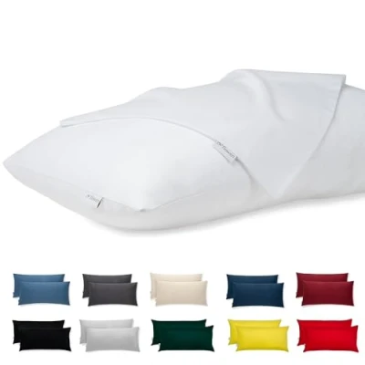 Imagen de Flowen Fundas Almohada 40x80 100% Algodón Juego de 2 Cojin para Cama con Cremallera Invisible Tejido Suave y Lavable Antiácaros Transpirable Hipoalergénico Decorativas Sofà Silla
