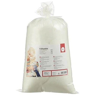 Imagen de Rayher Füllwatte hochflauschig 500g Beutel Algodón de Relleno, altam.frisado, Copos, 100% poliéster, Blanco, 500 g