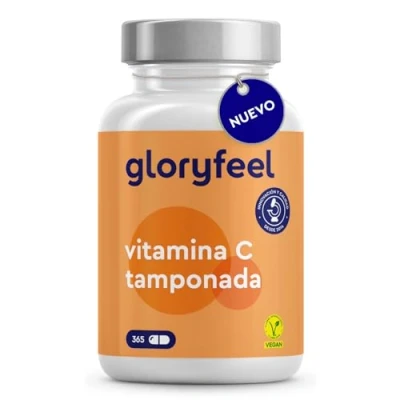 Imagen de Vitamina C tamponada 1000mg 365 cápsulas Suave para el estómago y sin ácido Refuerza sistema inmunitario metabolismo energético Probado en laboratorio