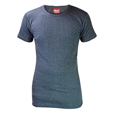 Imagen de HEAT HOLDERS Hombre Algodon Invierno Manga Corta Camiseta Interior Termica (Medium (38 40&quot; Chest), Charcoal)