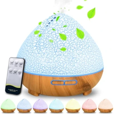 Imagen de ZZXLOPEZ Difusor Aceites Esenciales, 500ML Humificador de Aromas Ultrasonico, Aromaterapia con Mando a Distancia y 7 Color LED, Humidificador, Aroma para Oficina, Salón, SPA