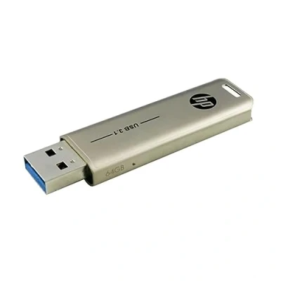 Imagen de Memoria USB 3.1 HP x796w 64GB, diseño Push and Pull, Acabado metálico