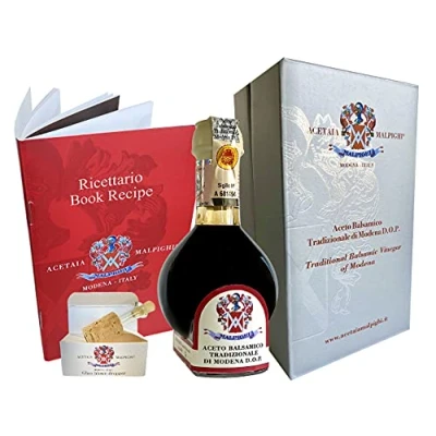 Imagen de Vinagre Balsámico Tradicional de Modena envejecido 12 años Contenido 100ml+ Tapón dosador + Libro cocina Acetaia Malpighi