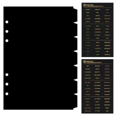 Imagen de DY.2ten 7 Hojas A5 Separadores Archivador 6 Anillas,Negro fichas de índice plástico,Índice Clasificaciones,Divisores Carpeta Anillo A5(21cm x 14.2cm)