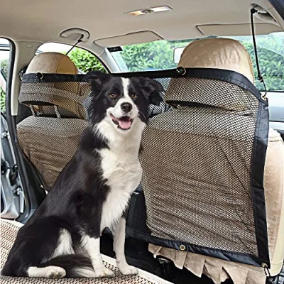 Imagen de SMELL &amp; SMILE Protector de Malla Seguridad Universal para Mascotas Red Barrera Perros Separador Coche (115 * 62CM)