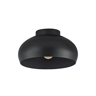 Imagen de Eglo lámpara de techo Mogano 2, luminaria industrial 1 luz, iluminador para sala metal en negro, pendiente pasillo, iluminación con casquillo E27