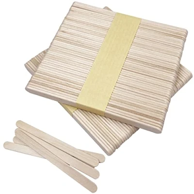 Imagen de Firschoie 100 Piezas Palitos de Madera Palos Helado 114x10x2mm Palo Natural Espatulas para Cera, Ideal hacer paletas, manualidades, helados