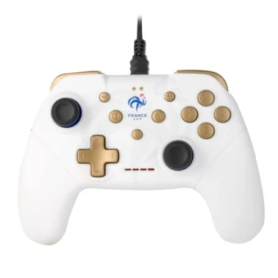 Imagen de Konix FFF Mando con Cable para Nintendo Switch, Switch OLED y PC Función de vibración 3 m Blanco