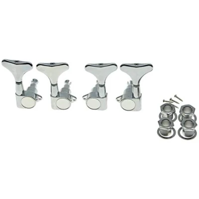 Imagen de Dopro p Chrome 2+2 sintonizadores de bajo sellado 2L2R teclas afinación clavijas 4 cuerdas guitarra máquina cabezas
