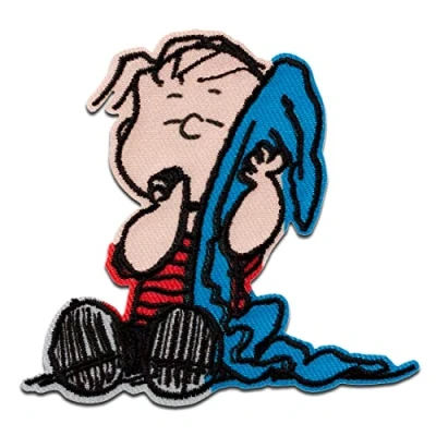 Imagen de Mono Quick Peanuts Linus Parches Termoadhesivos Bordados Aplique Para Ropa, Tamaño: 7,3 x 7,8 cm