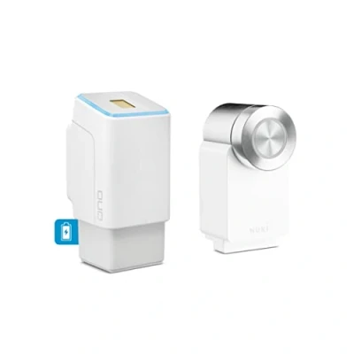 Imagen de EKEY UNO 200202 Set de reequipamiento con batería Recargable para Todas Las Puertas usuales, Blanco