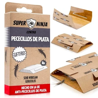 Imagen de Super Ninja Trampa para Peces de Plata, Paquete 4, Mata no tóxica y fácil Usar, Altamente eficaz hasta 3 Meses