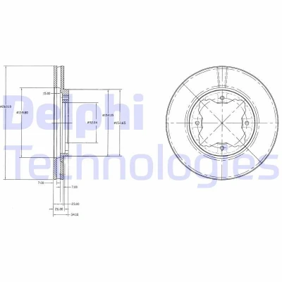Imagen de DELPHI BG2798 Disco de freno 260 23 4 ventilado aceitado sin procesar cojinete rueda, anillo sensor ABS HONDA: CIVIC 6 Hatchback