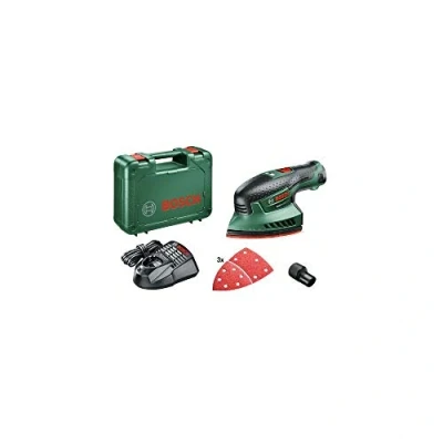 Imagen de Bosch Multilijadora a batería EasySander 12 (1 batería, V, Power for all, Cargador de baterías, Maletín, 2,0 Ah, 3 discos lijadores)