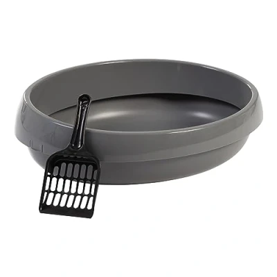 Imagen de Iris Ohyama Arenero gato con pala, Hasta 4kg, Gris, Caixa de areia para gatos, Caja, Cat Litter Box, Cagadero, Caixa, WC, Fácil limpieza, Libre BPA, PNE 480