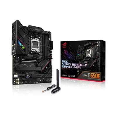 Imagen de ASUS ROG Strix B650E F Gaming WiFi, Placa Base AMD Ryzen AM5 ATX (VRM de 12 + 2 Fases, DDR5, 3 Ranuras M.2, PCIe 5.0, WiFi 6E, 2.5G LAN, USB 3.2 Gen 2x2 Tipo C, Aura Sync RGB)