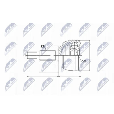 Imagen de NTY NPZ RE 032 Junta Homocinética Eje delantero, izquierda, derecha RENAULT: SCENIC 2, GRAND 2