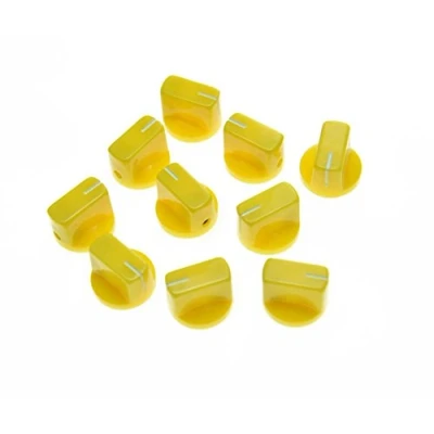 Imagen de KAISH Pack de 10 pomos para pedal guitarra con efecto amplificador, tornillo, color amarillo