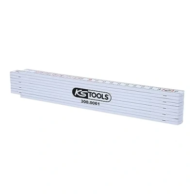 Imagen de KS Tools 300.0061 Regla plegable de plástico, blanca, 2m