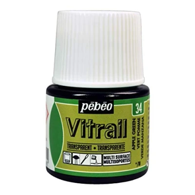 Imagen de Pebeo Vitrail Vidriera (Cristal, Efecto Pintura para Telas claras (45 ml), Color Verde Manzana, Apple