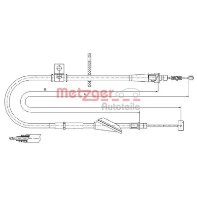 Imagen de METZGER 11.5745 Cable de Freno Mano Atrás derecha 1530/1281 COFLE