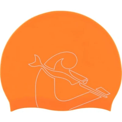 Imagen de Cressi Eddie Swim Cap Gorro de Natación, Unisex Adult, Naranja/Blanco, Talla única