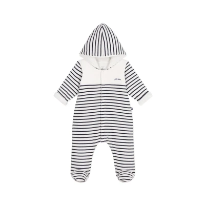 Imagen de Petit Bateau BÉBÉ Banque Combinaison Longue Unisex Mono para niños, Talla: 3m, Marshmallow/smoking