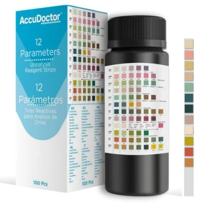Imagen de Accudoctor 100 Test de orina 12 parámetros Tiras PH Cetonas Proteinas Glucosa Análisis Reactivas Cetosis Analizador Prueba Pruebas