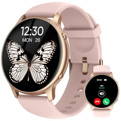 Imagen de Reloj Inteligente Mujer 1,32&quot; Smartwatch con Llamada Bluetooth,Reloj Deportivo Notificaciones,100+ Deportes,200+ Diales,Podómetro,Pulsómetro,Monitor de Presión/Sueño,para Android IOS