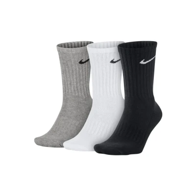 Imagen de Nike 3PPK Value Cotton Crew Calcetines, Hombre, Negro, S