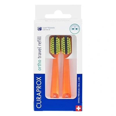 Imagen de Curaprox CS 5460 ortho travel refill, brush heads for toothbrush, duo pack, orange