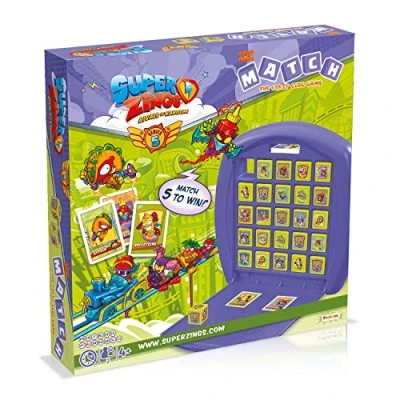 Imagen de Winning Moves Match SuperThings, Juego de Mesa Top Trumps, Conecta en Línea a 5 personajes Super Things, Versión Español