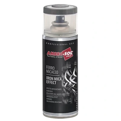Imagen de AMBRO SOL Esmalte Hierro Micaceo negro grafito 400 ml (V400MIC.5) Efecto forja